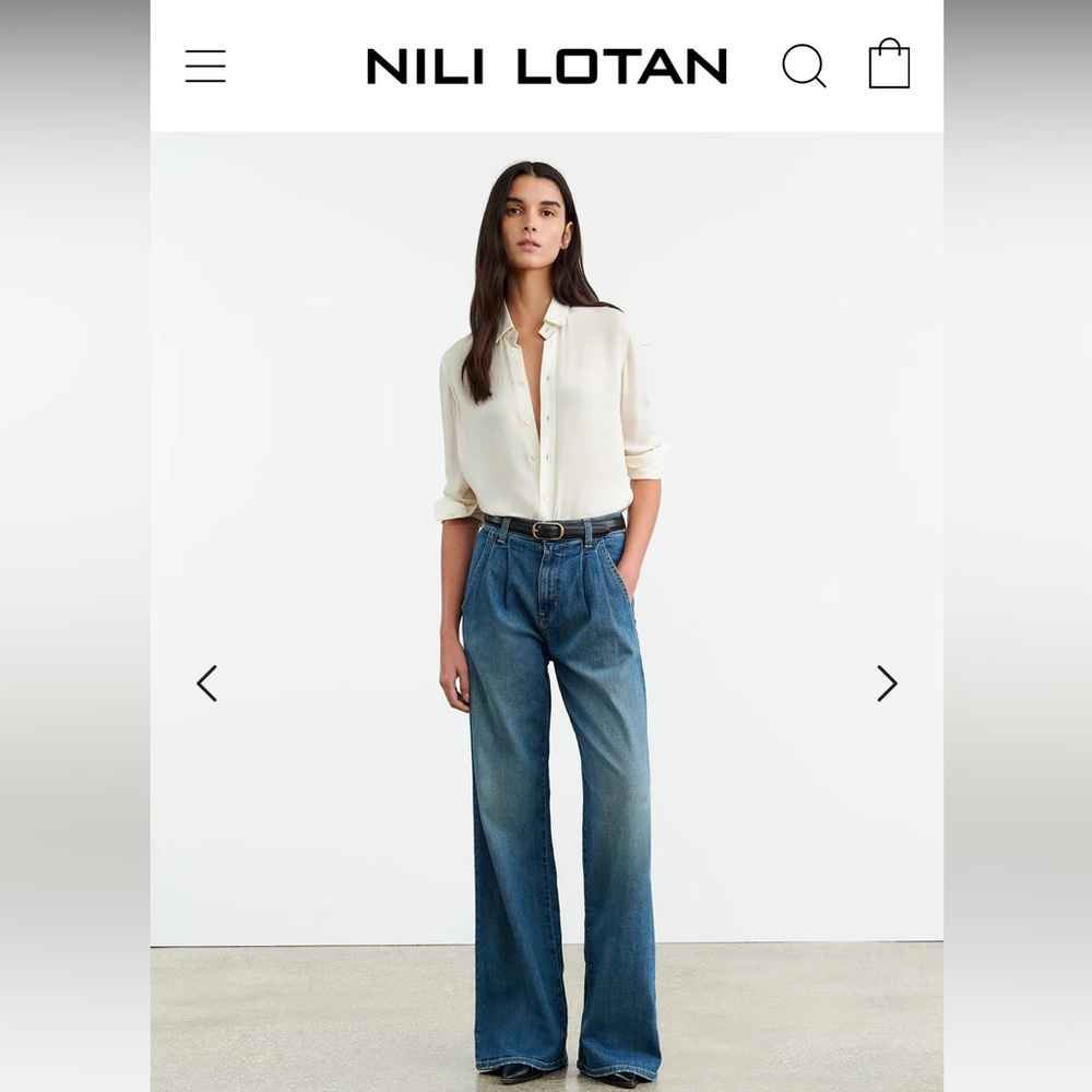 Nili Lotan Flora Trouser Jean Size 30 (NOTE: hemmed)